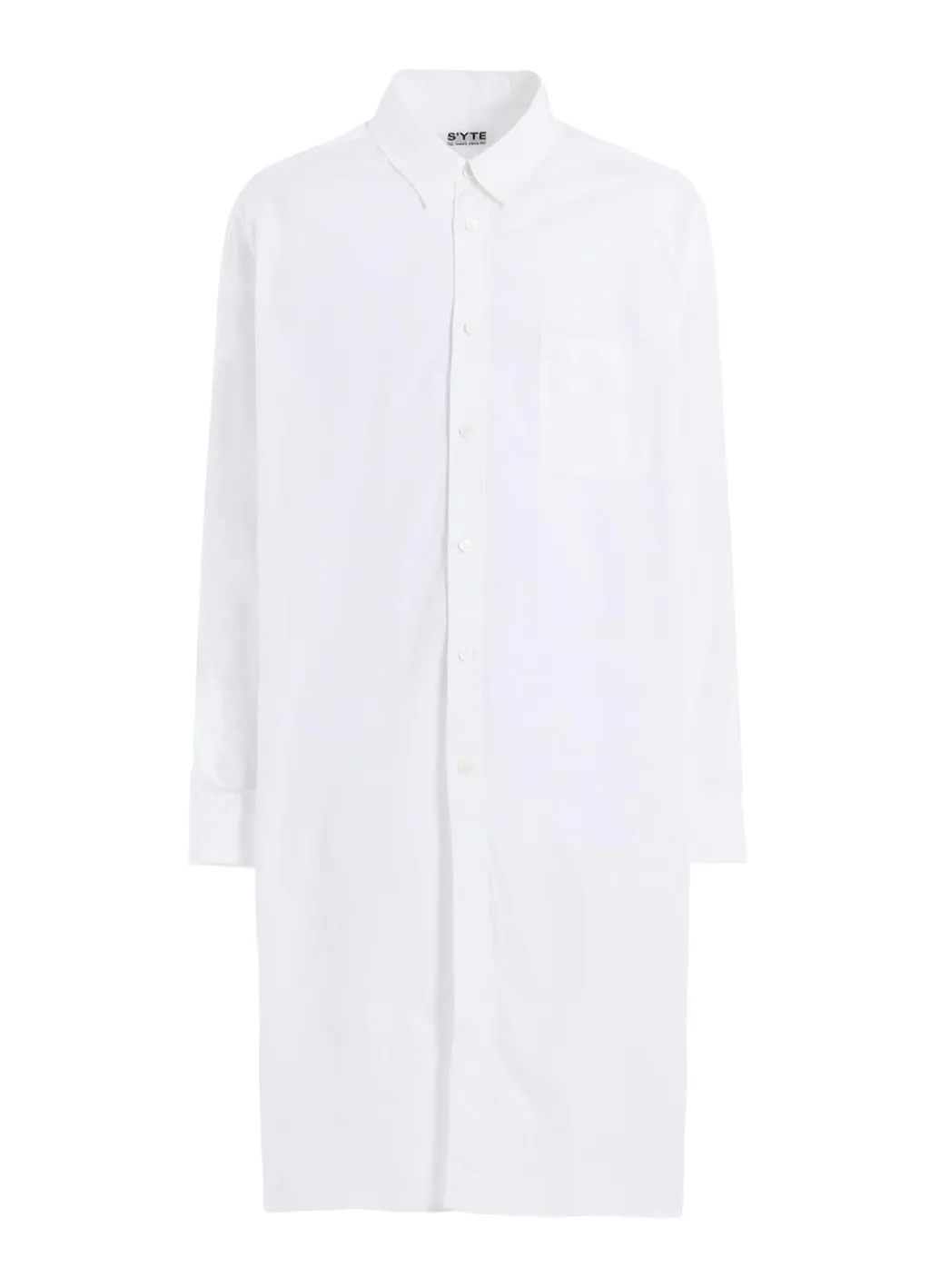 Cotton Broad Button Slits Long Shirt