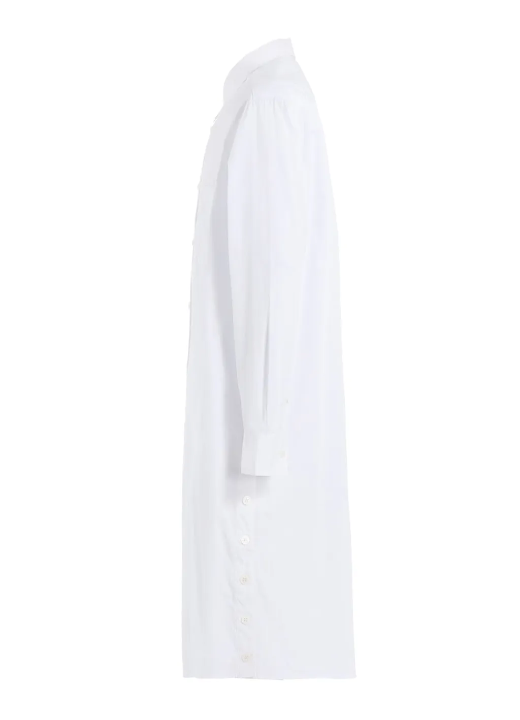 Cotton Broad Button Slits Long Shirt
