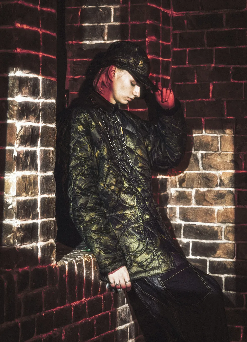 【S'yte X Taion】Dahlia Camouflage Quilted Down Jet Cap