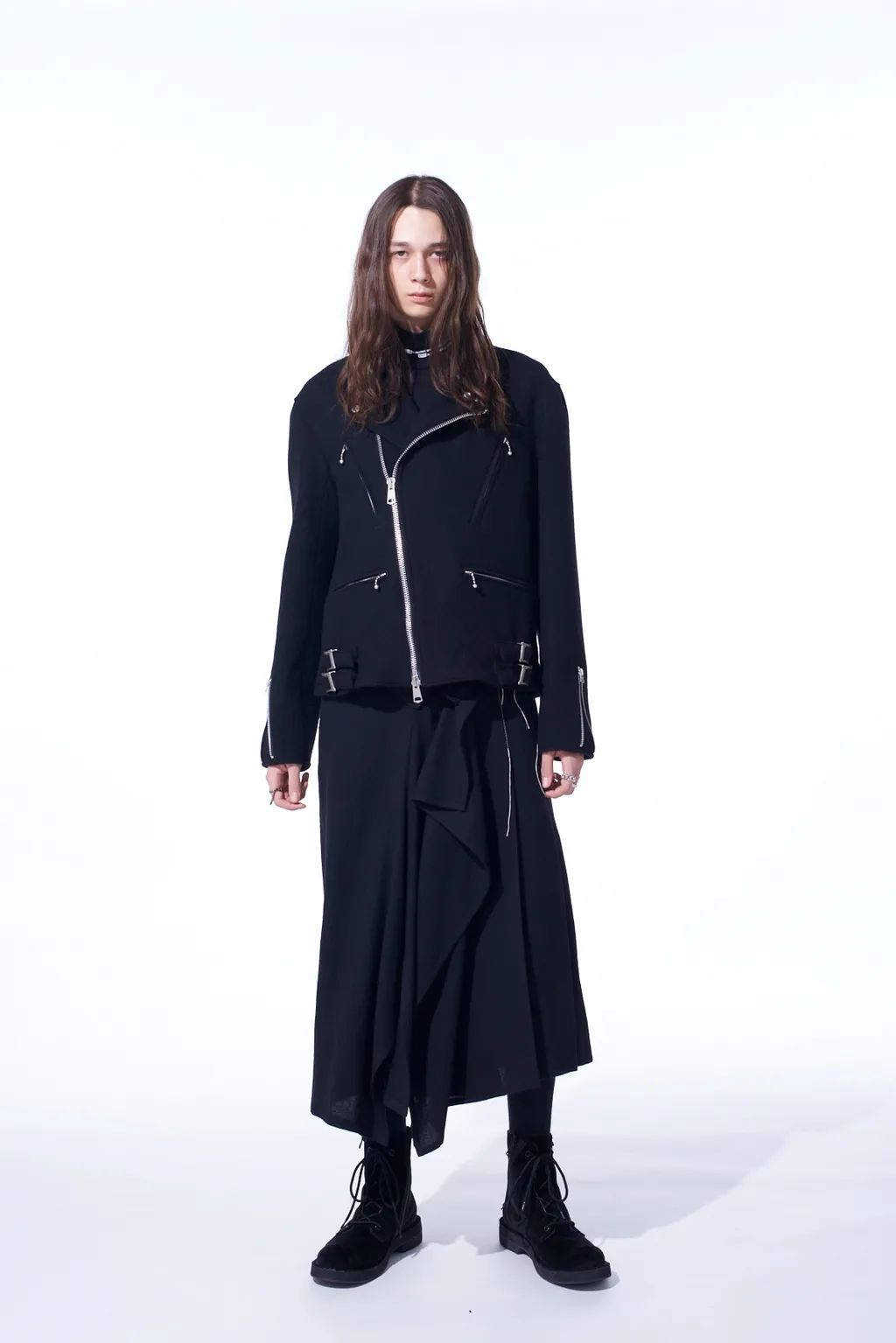 Double-Weave Melton Oversized Motorcycle Jacket