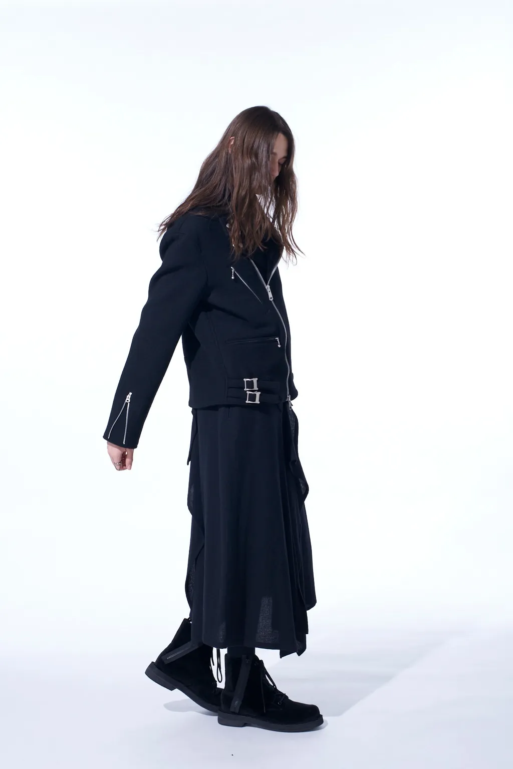 Double-Weave Melton Oversized Motorcycle Jacket