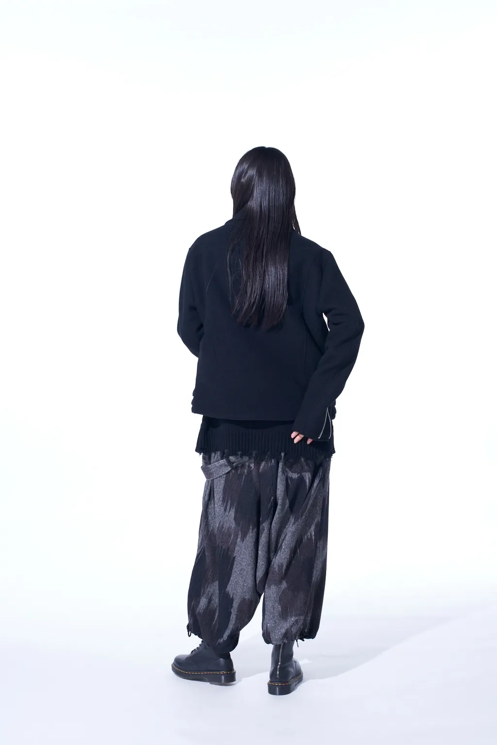 Double-Weave Melton Oversized Motorcycle Jacket