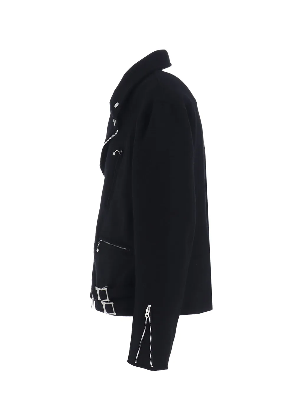 Double-Weave Melton Oversized Motorcycle Jacket