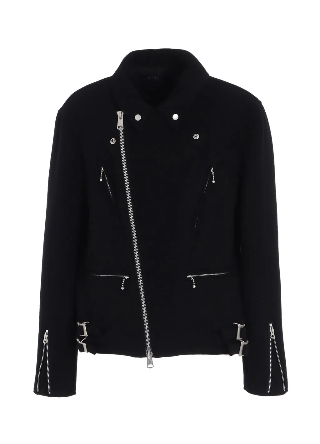 Double-Weave Melton Oversized Motorcycle Jacket