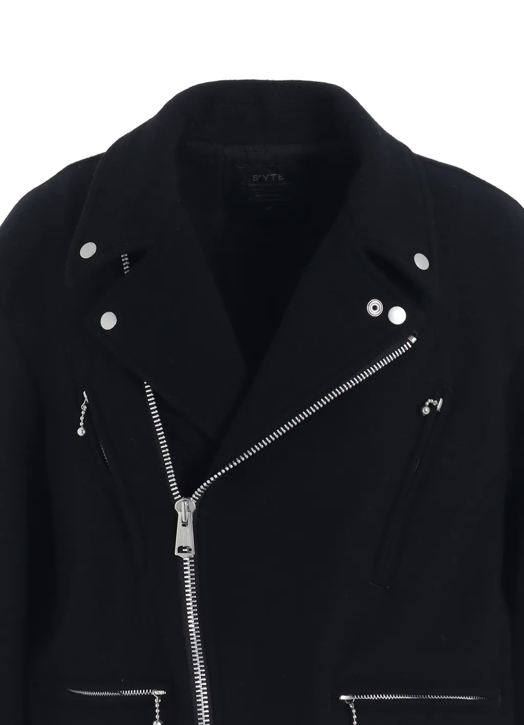 Double-Weave Melton Oversized Motorcycle Jacket