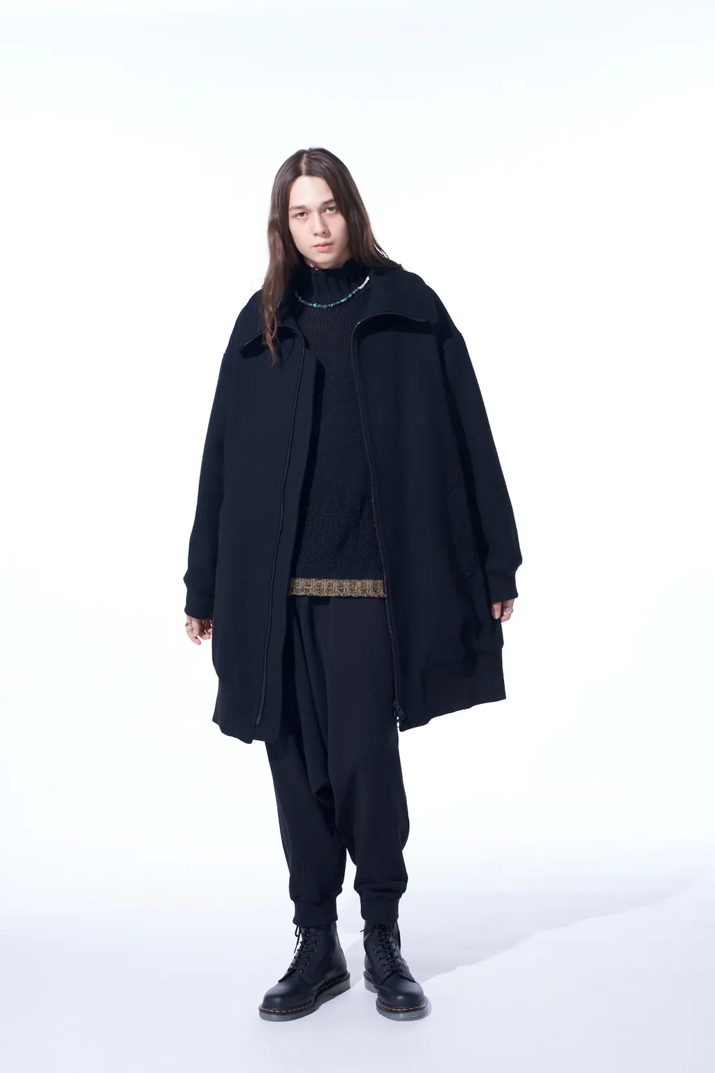 Double-Weave Melton Oversized Long Truck Top