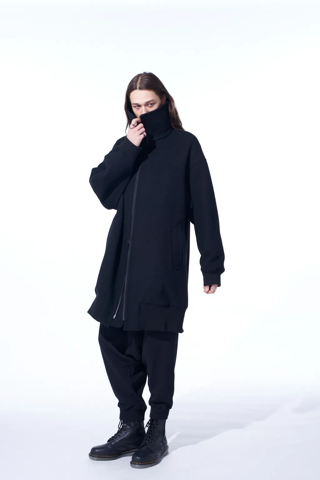 Double-Weave Melton Oversized Long Truck Top