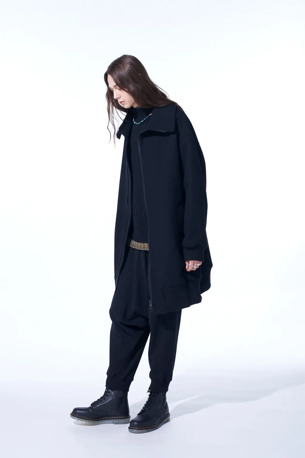 Double-Weave Melton Oversized Long Truck Top