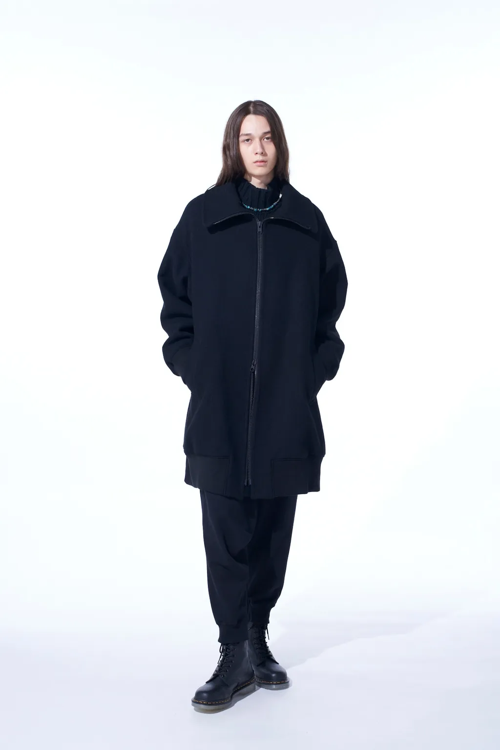 Double-Weave Melton Oversized Long Truck Top
