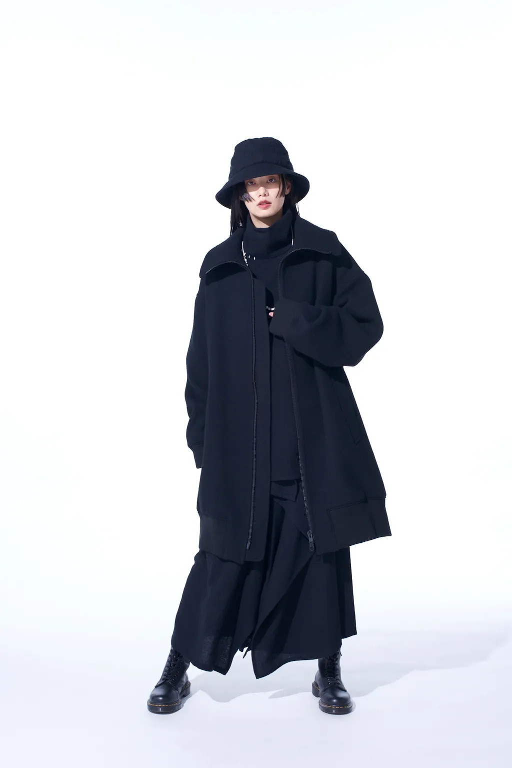 Double-Weave Melton Oversized Long Truck Top