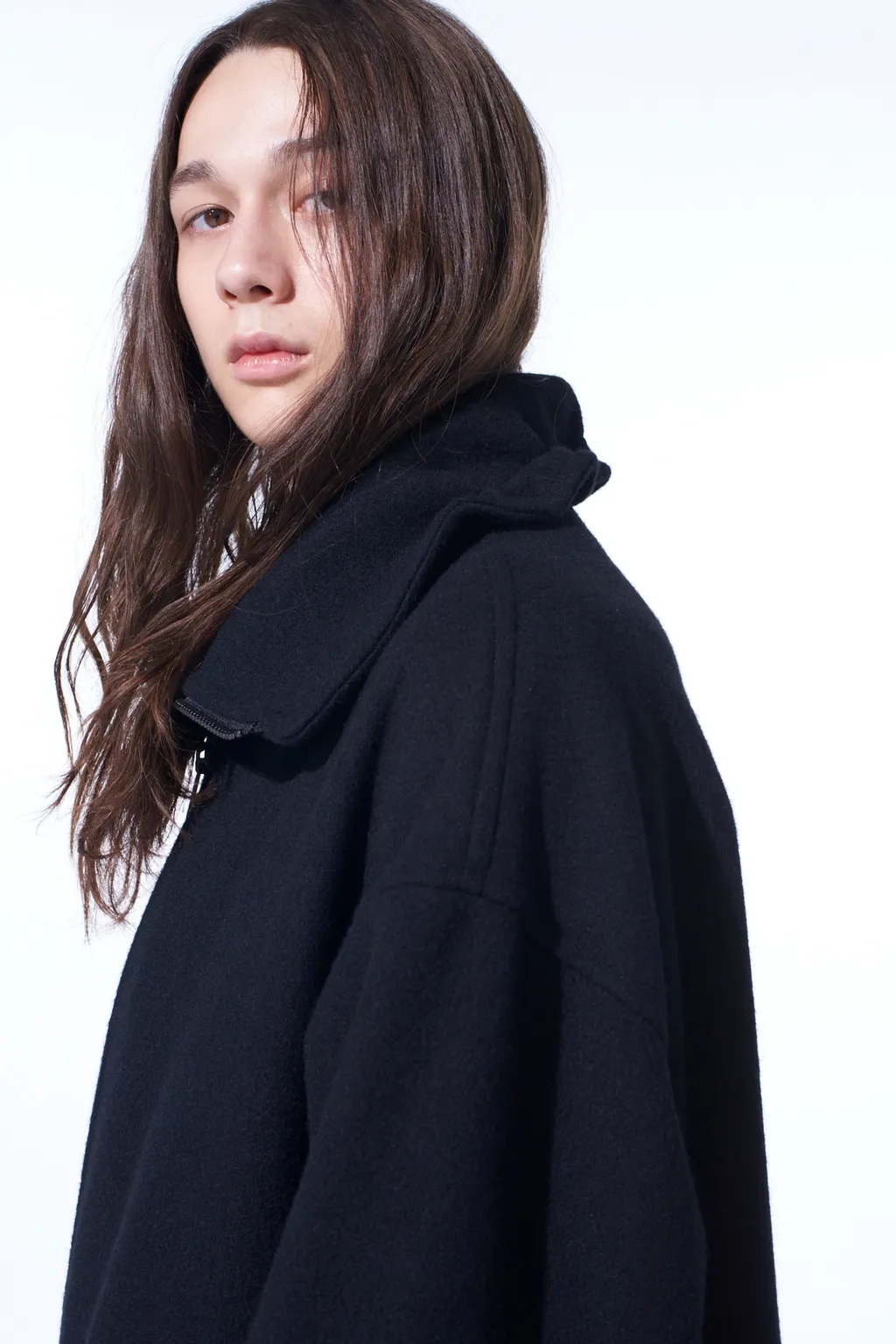 Double-Weave Melton Oversized Long Truck Top