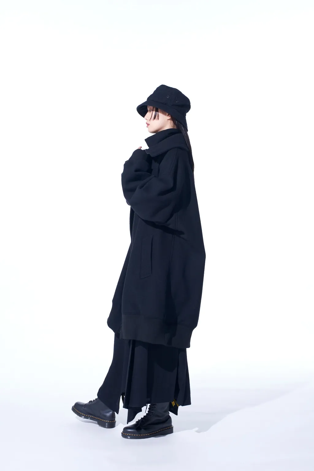 Double-Weave Melton Oversized Long Truck Top