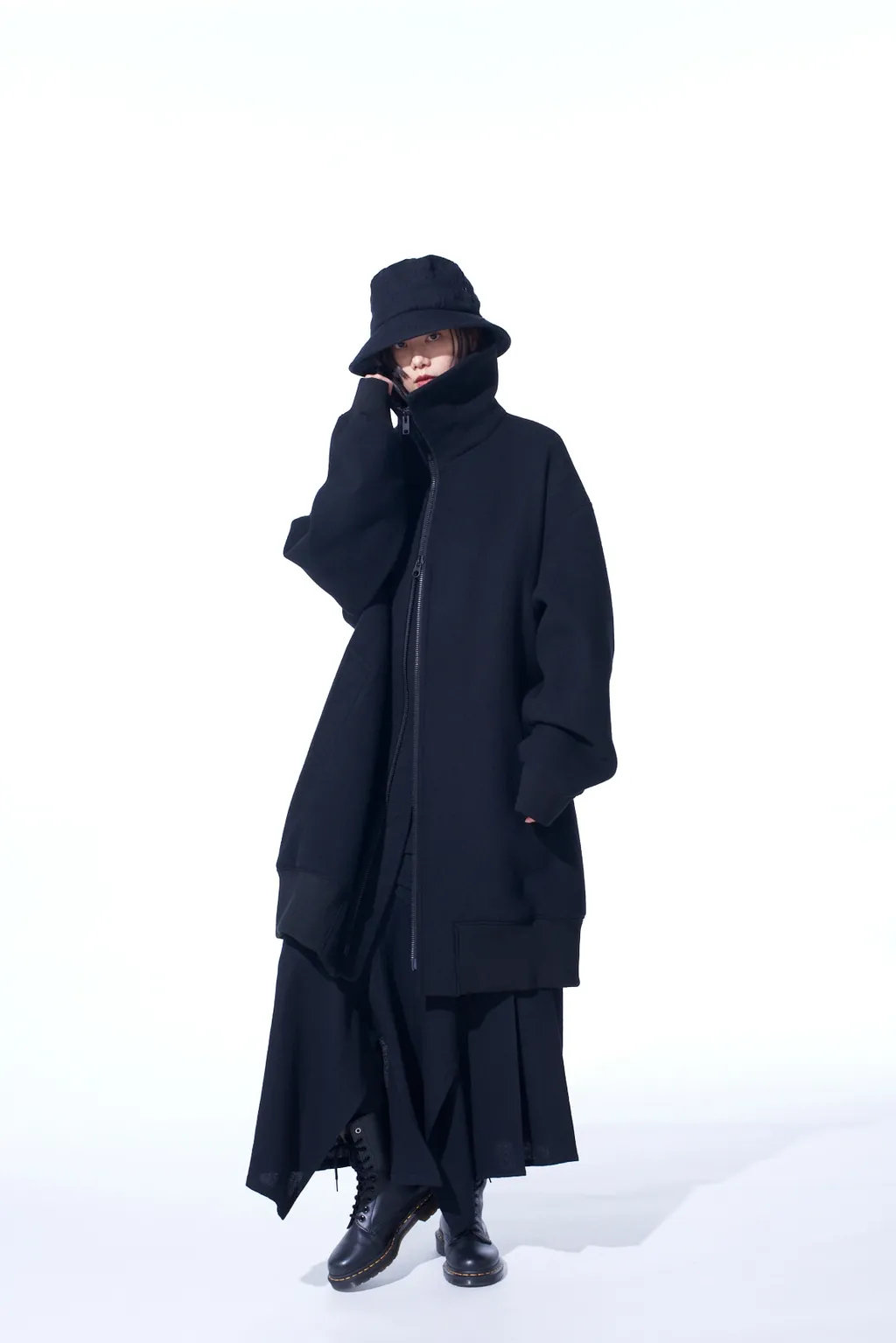 Double-Weave Melton Oversized Long Truck Top