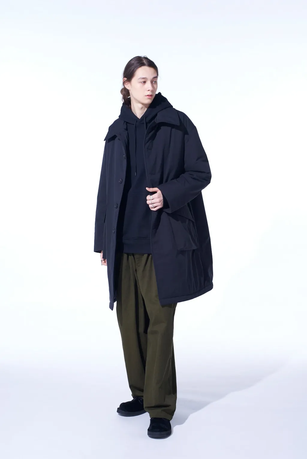 Water-Repellent Stretch Taffeta Puffer Coat