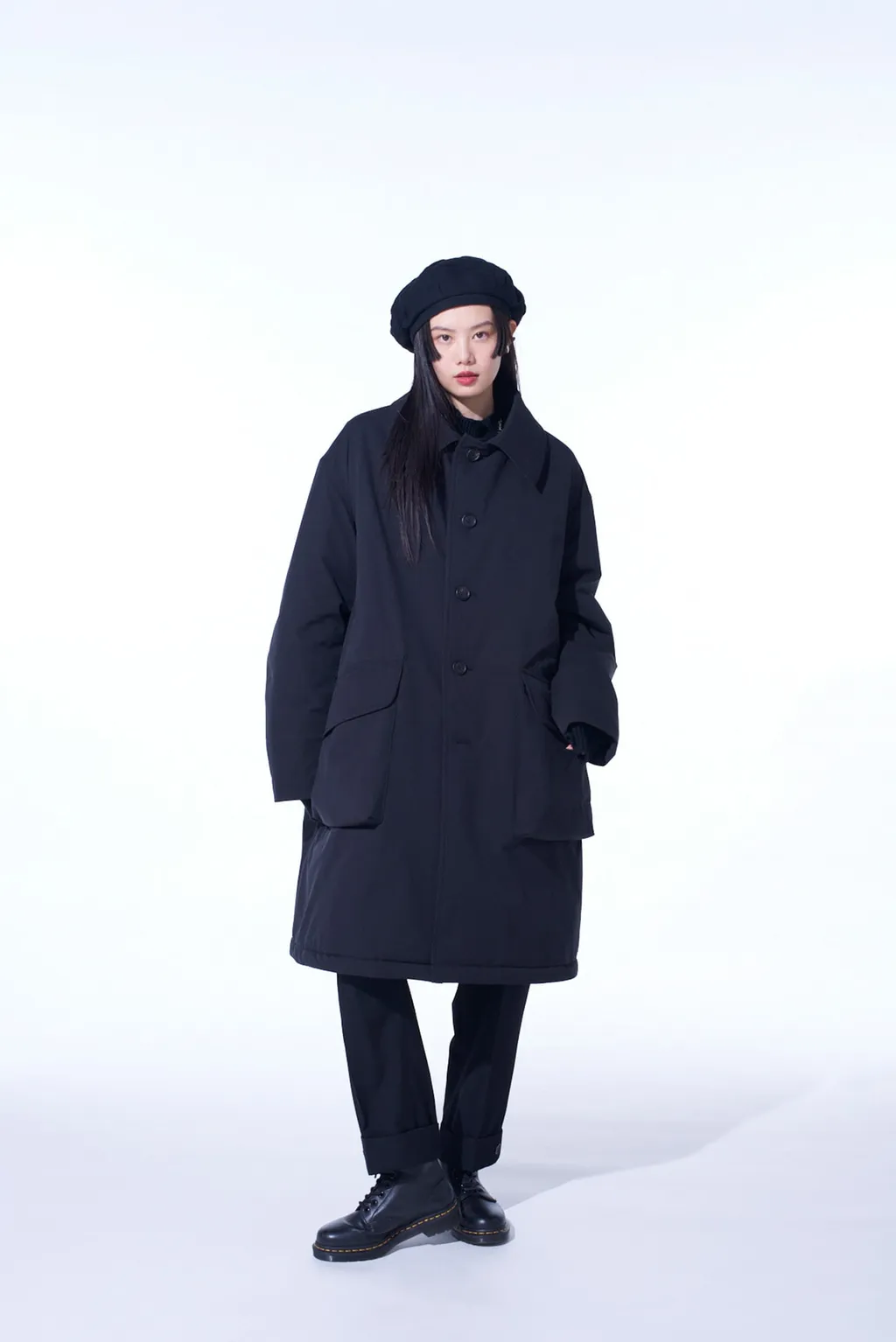 Water-Repellent Stretch Taffeta Puffer Coat