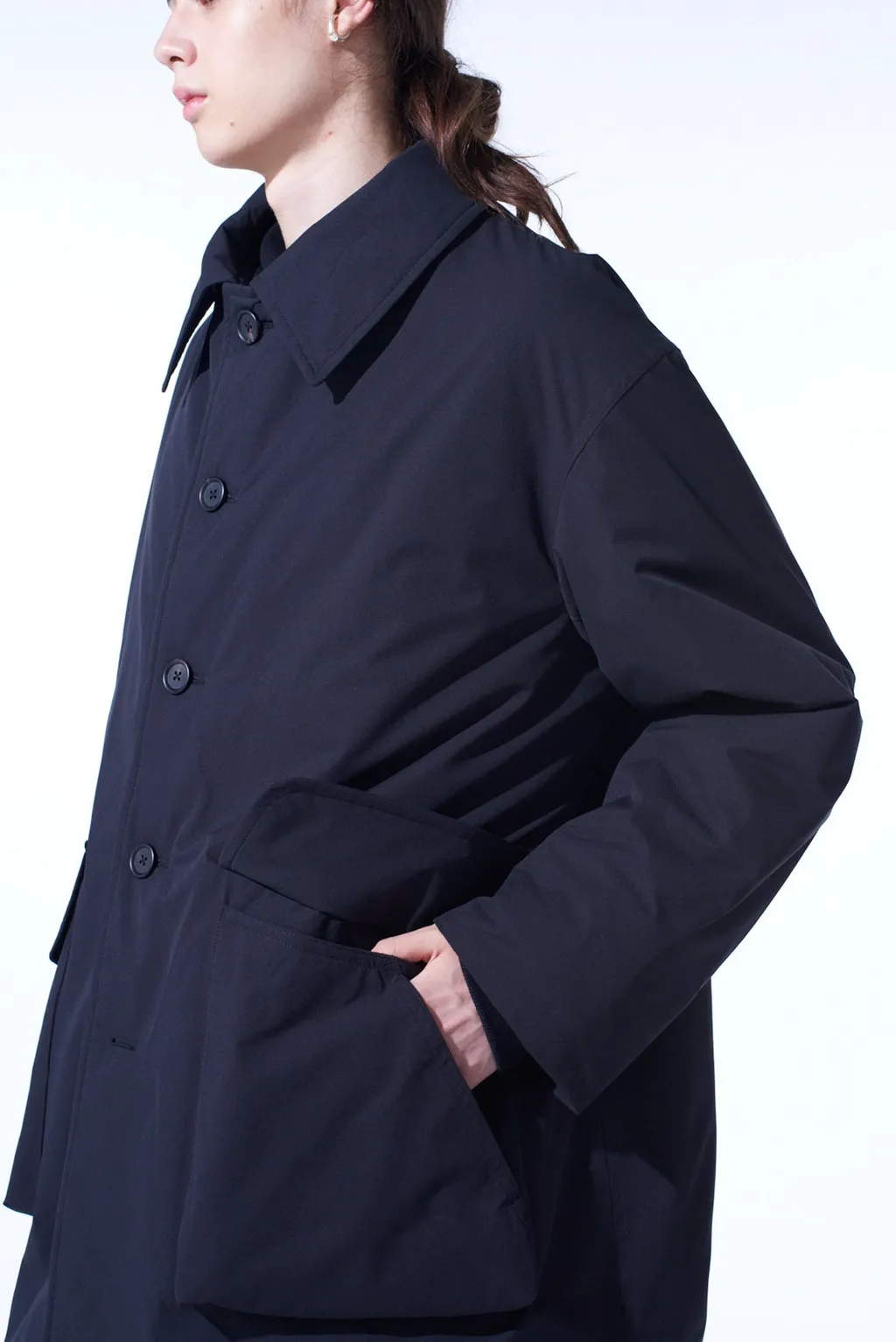 Water-Repellent Stretch Taffeta Puffer Coat