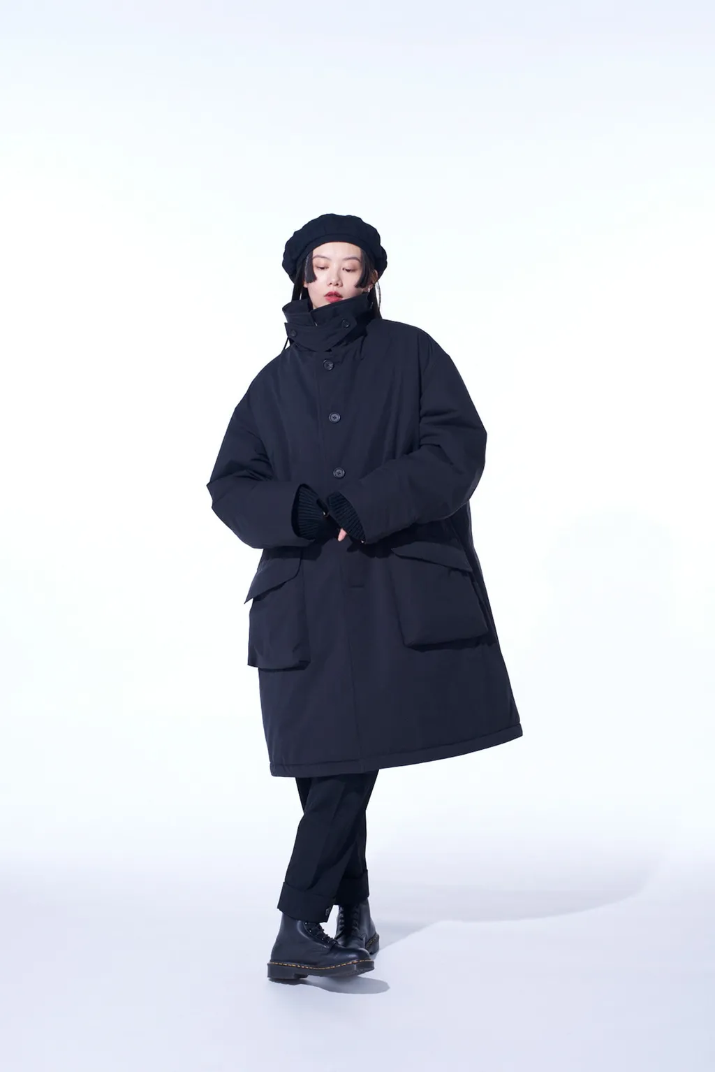 Water-Repellent Stretch Taffeta Puffer Coat