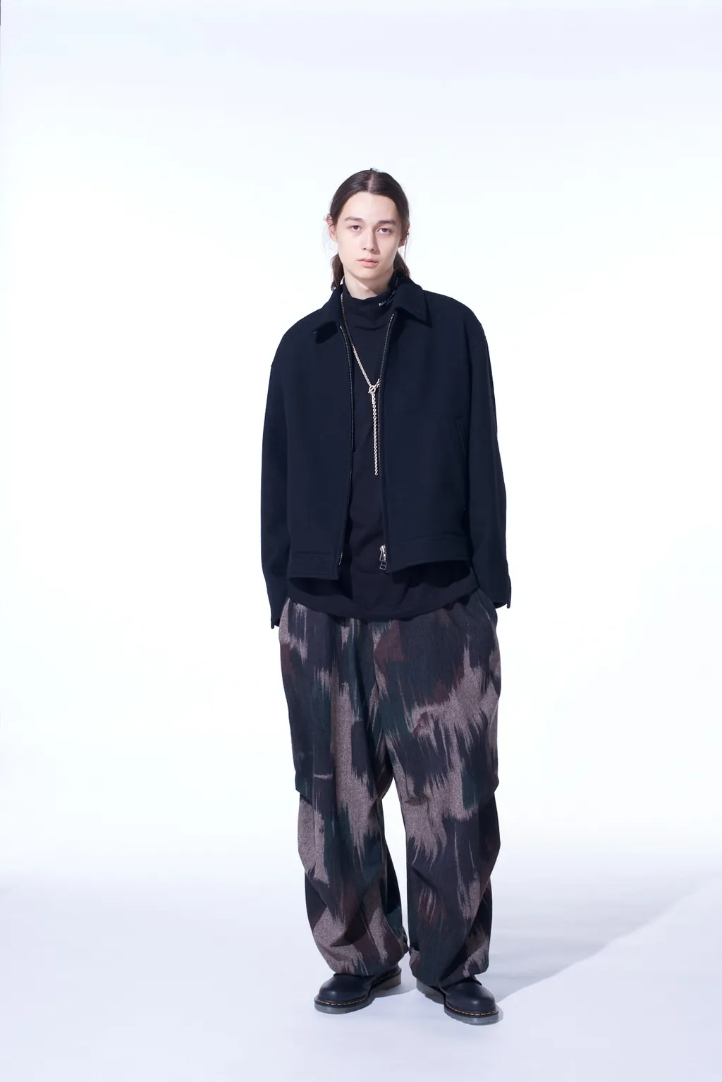 Double-Weave Melton Oversized Zipper Blouson