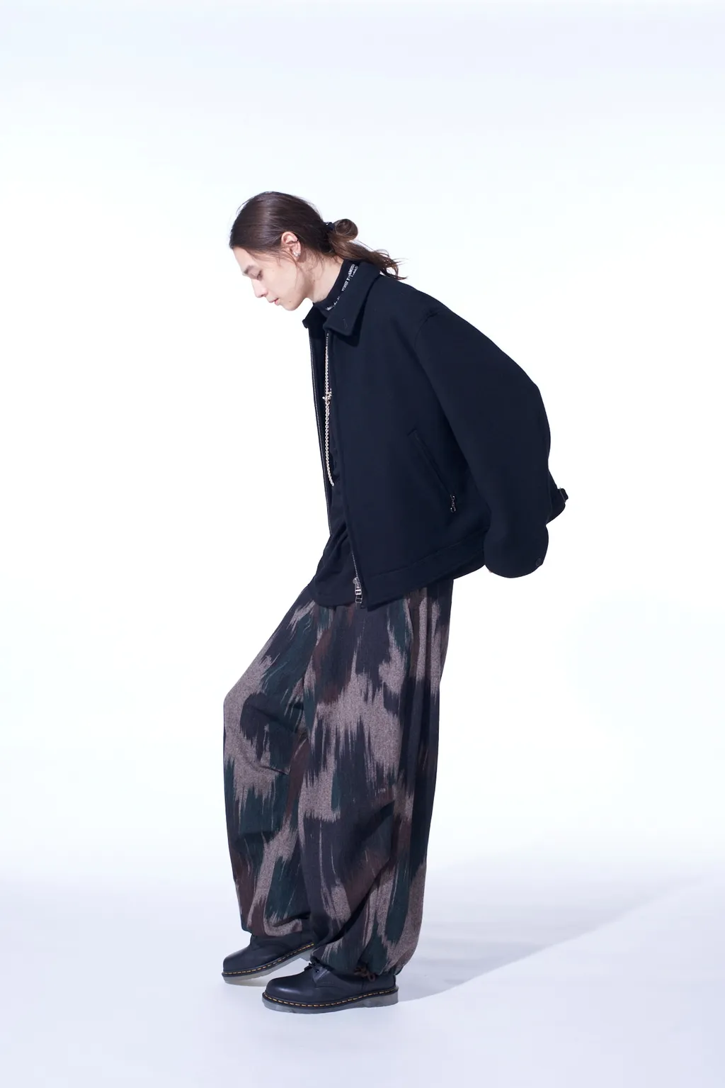Double-Weave Melton Oversized Zipper Blouson