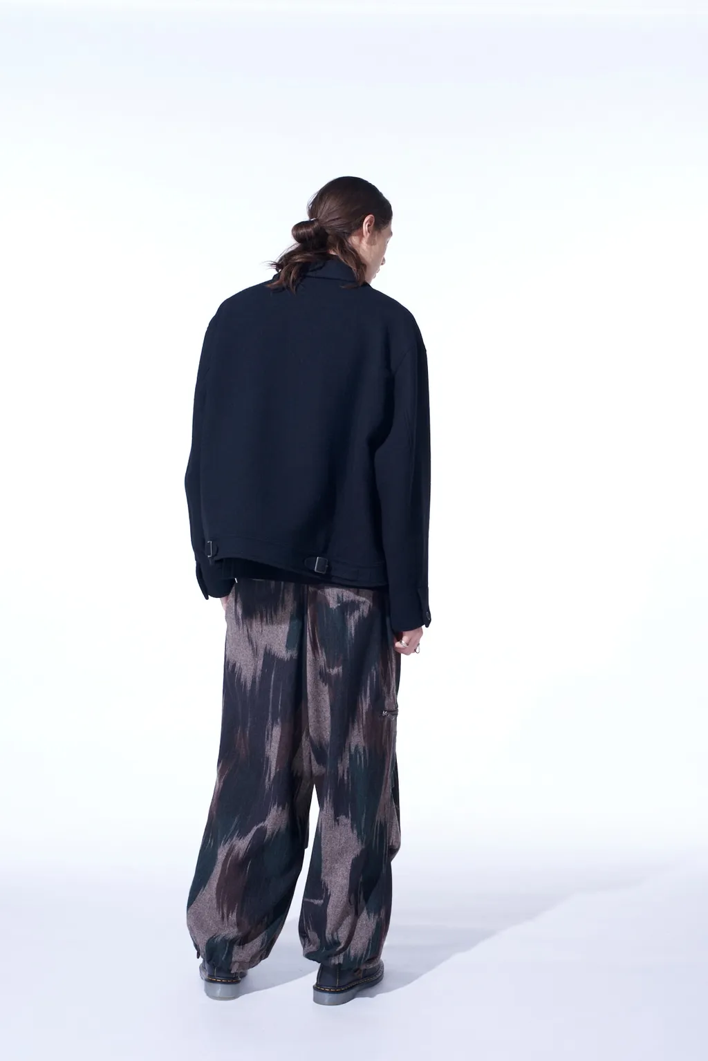 Double-Weave Melton Oversized Zipper Blouson