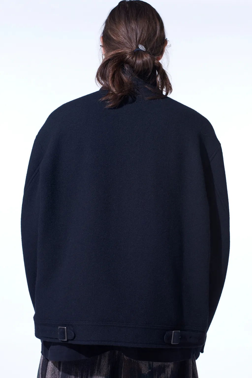 Double-Weave Melton Oversized Zipper Blouson