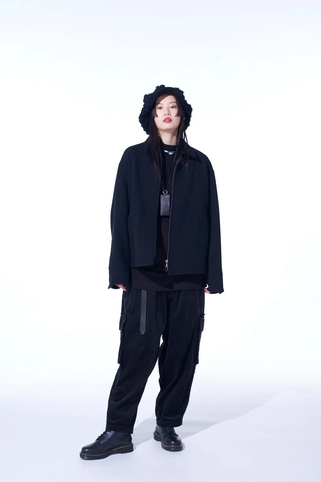 Double-Weave Melton Oversized Zipper Blouson
