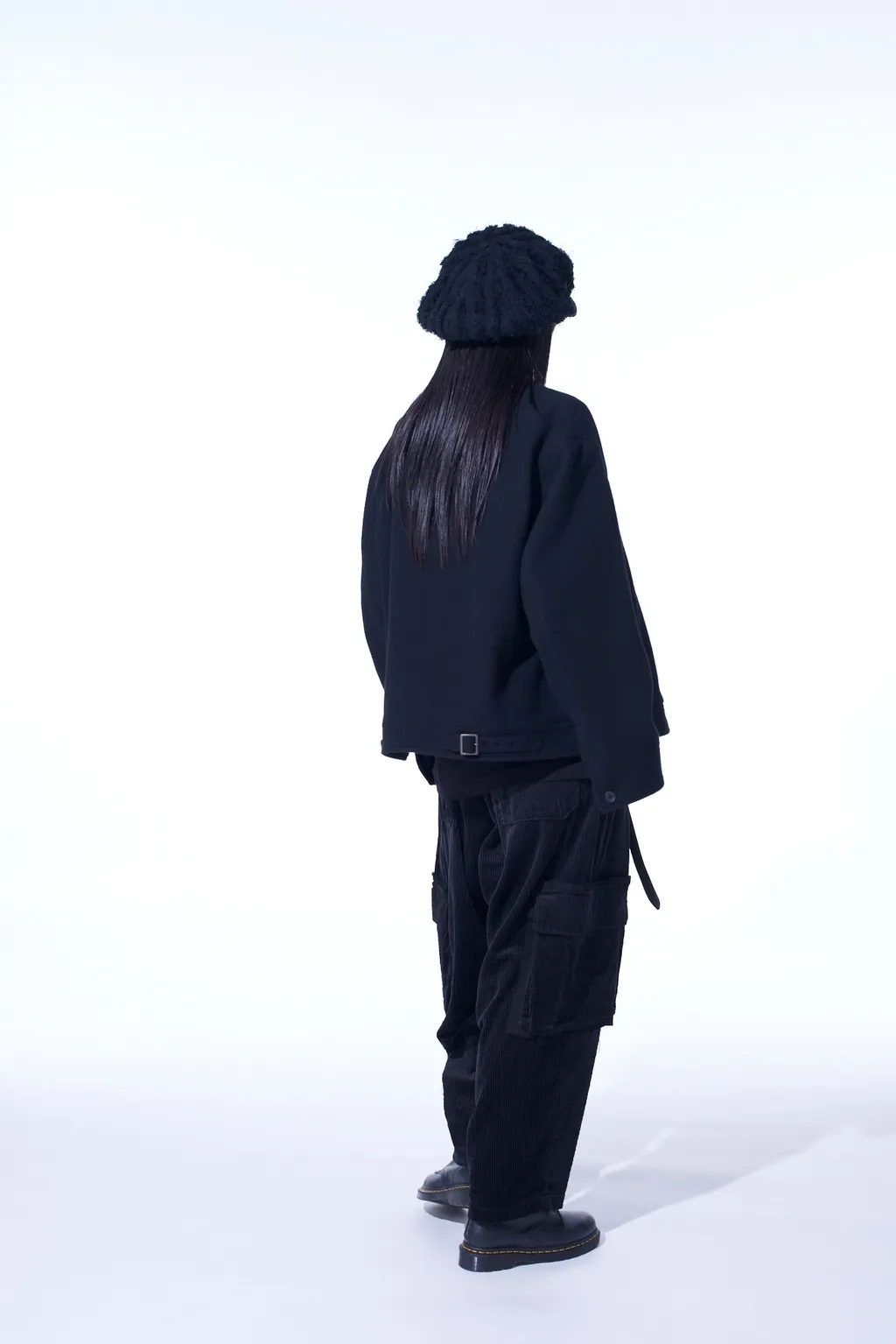 Double-Weave Melton Oversized Zipper Blouson