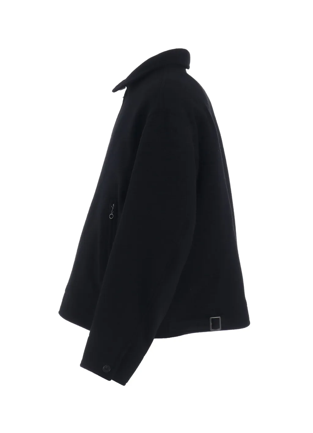 Double-Weave Melton Oversized Zipper Blouson