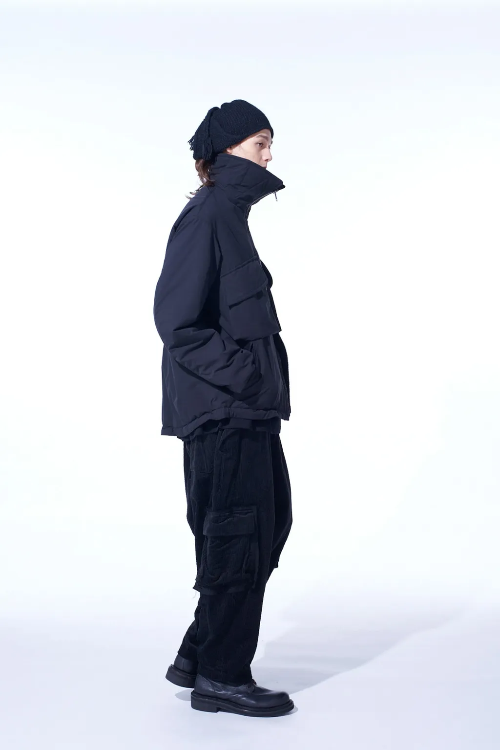 Water-Repellent Stretch Taffeta Oversized Puffer Blouson