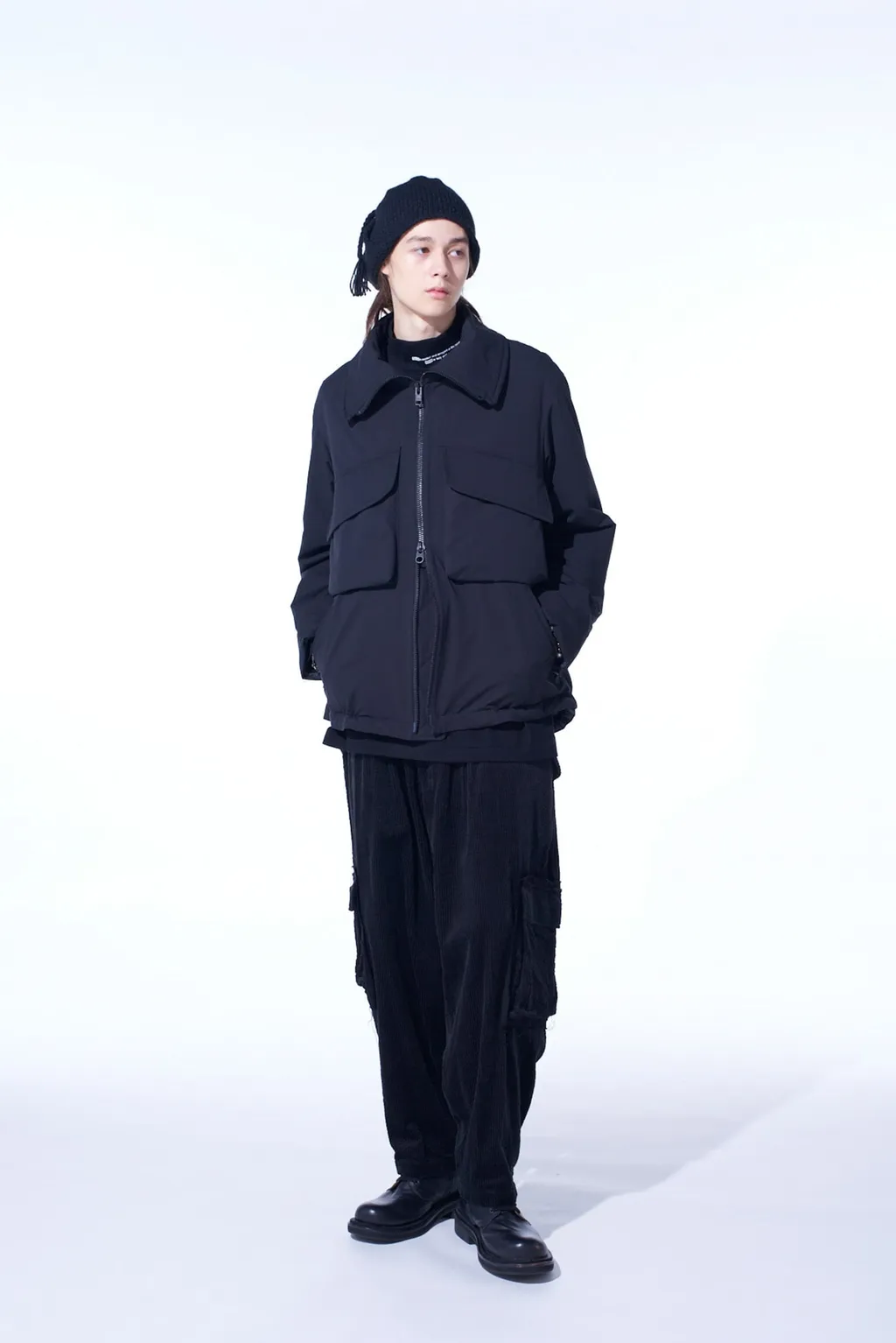 Water-Repellent Stretch Taffeta Oversized Puffer Blouson