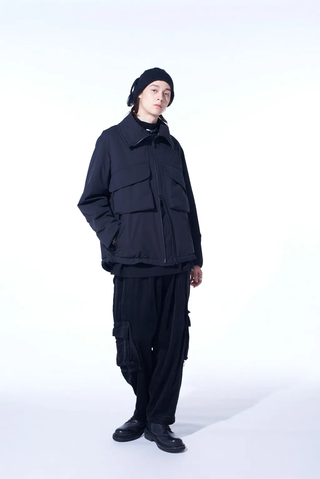 Water-Repellent Stretch Taffeta Oversized Puffer Blouson