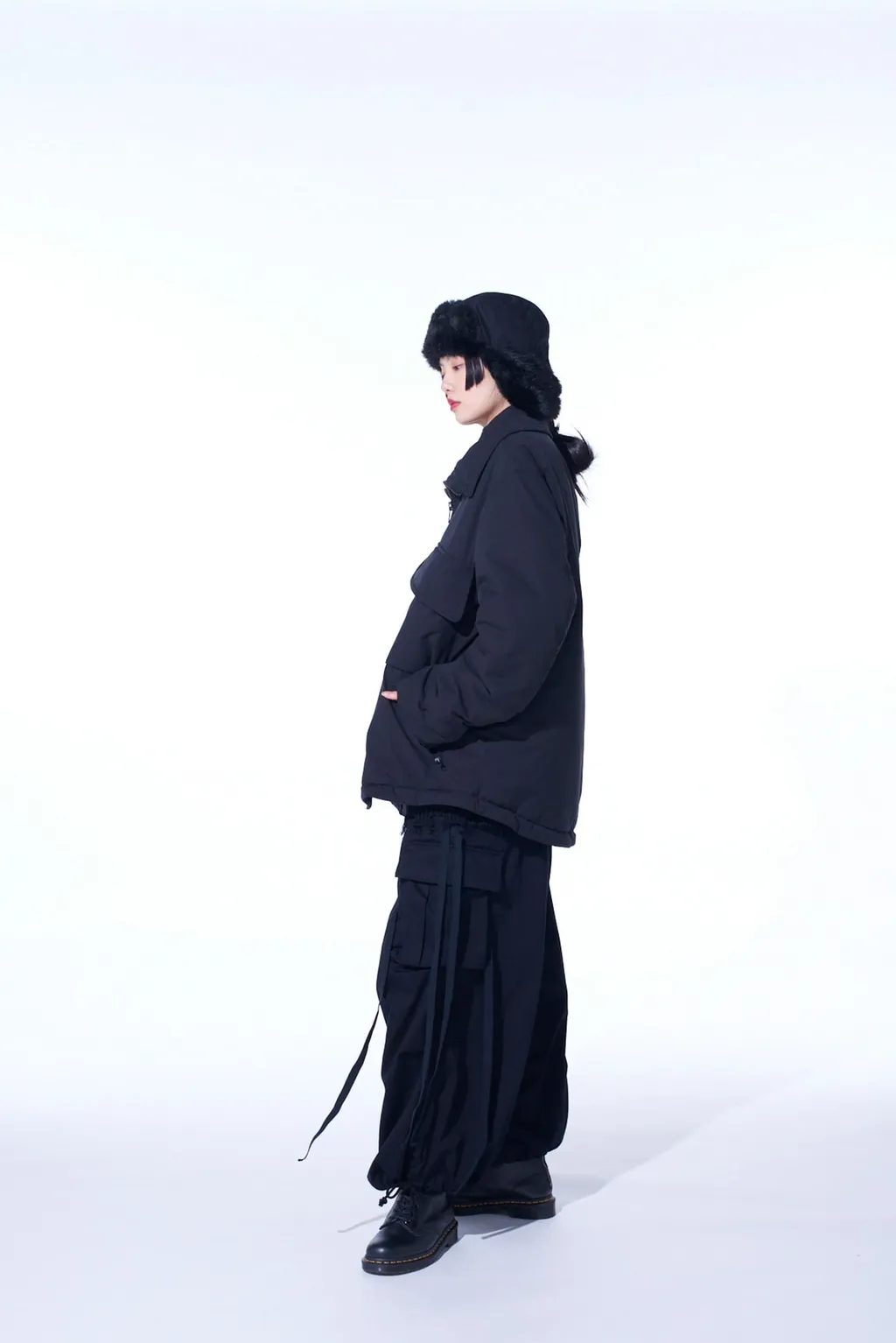 Water-Repellent Stretch Taffeta Oversized Puffer Blouson