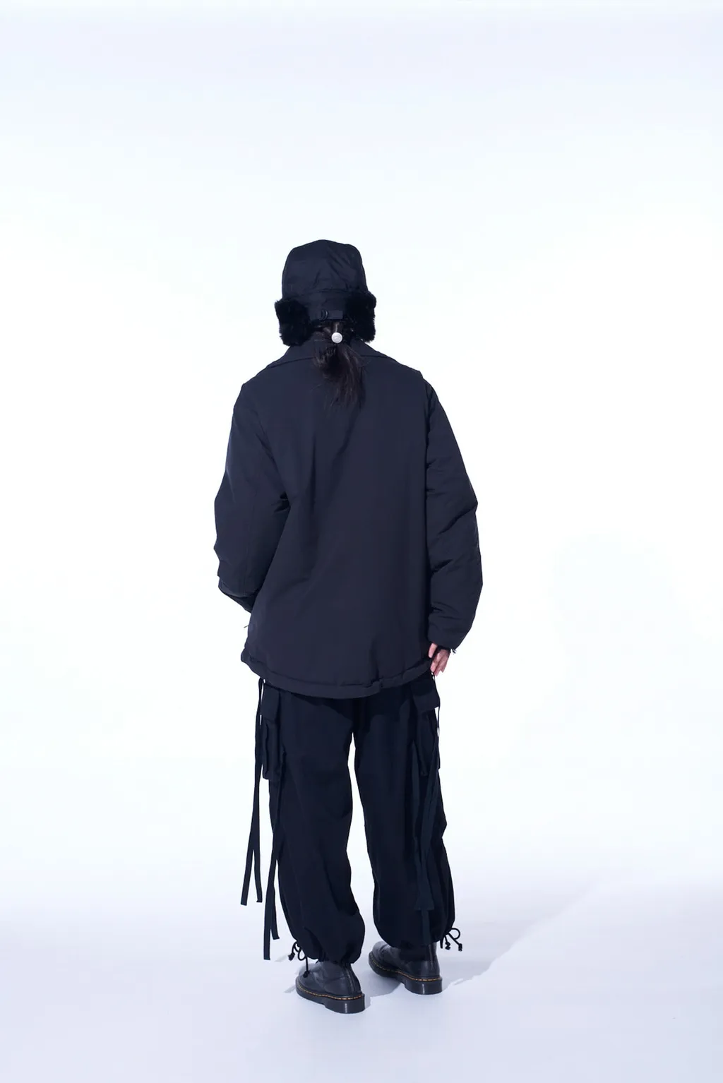 Water-Repellent Stretch Taffeta Oversized Puffer Blouson