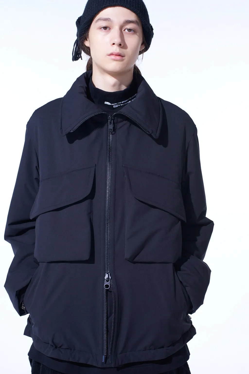 Water-Repellent Stretch Taffeta Oversized Puffer Blouson