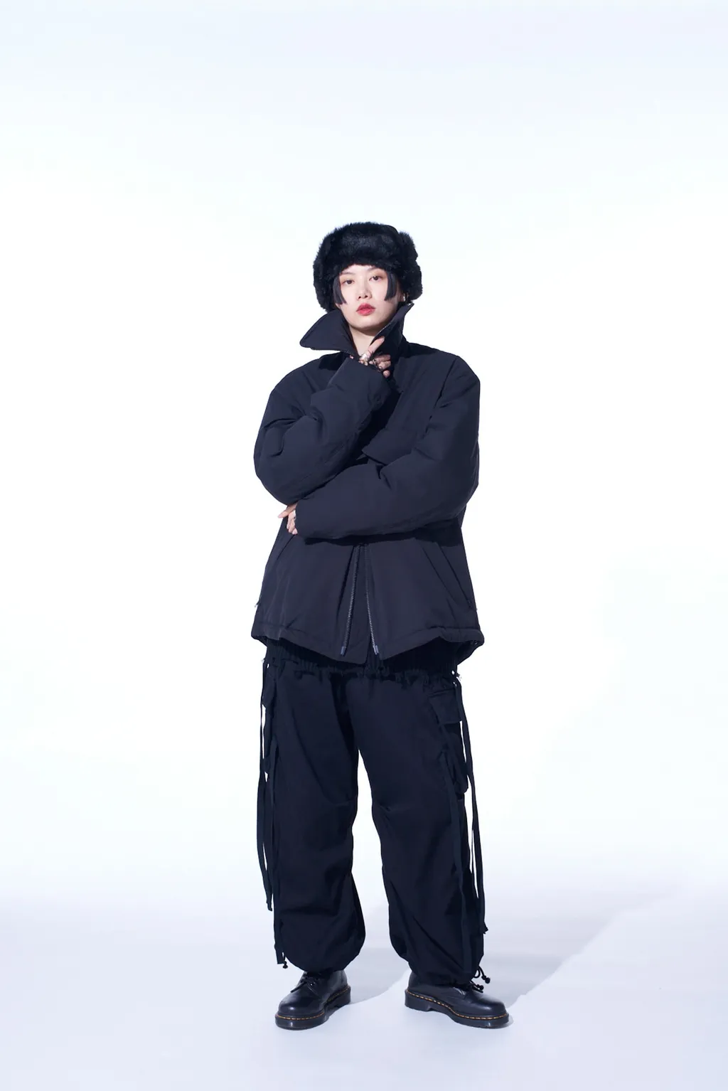 Water-Repellent Stretch Taffeta Oversized Puffer Blouson