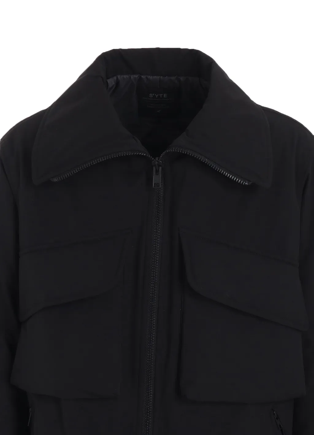 Water-Repellent Stretch Taffeta Oversized Puffer Blouson
