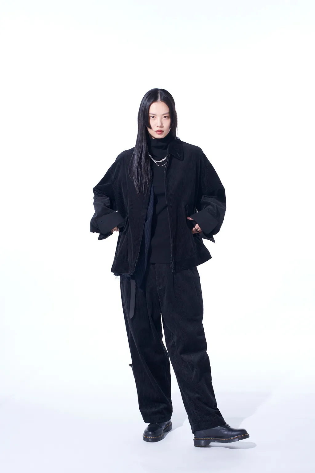 6W Soccer Corduroy Oversized Zipper Blouson