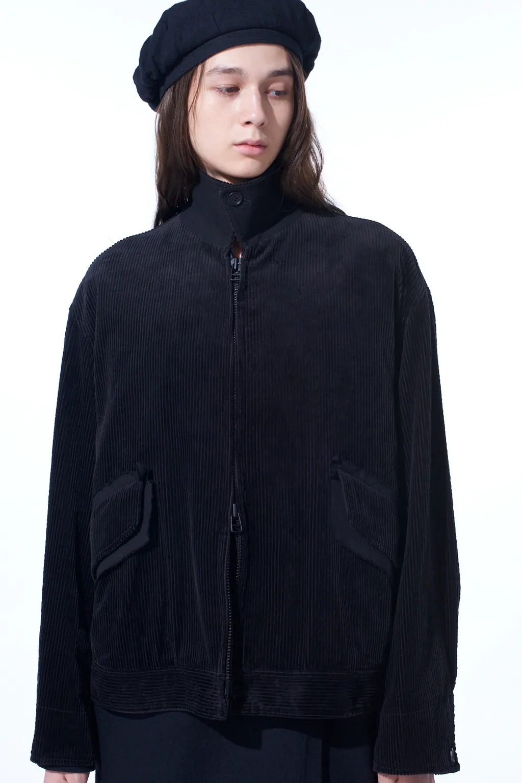 6W Soccer Corduroy Oversized Zipper Blouson