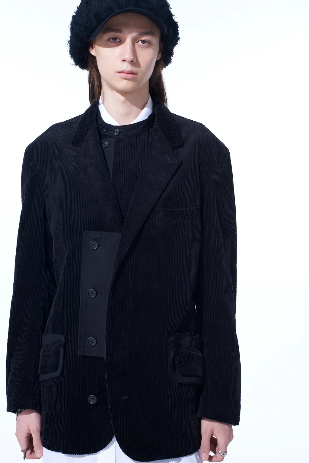 6W Soccer Corduroy Oversize Notched Lapel Jacket