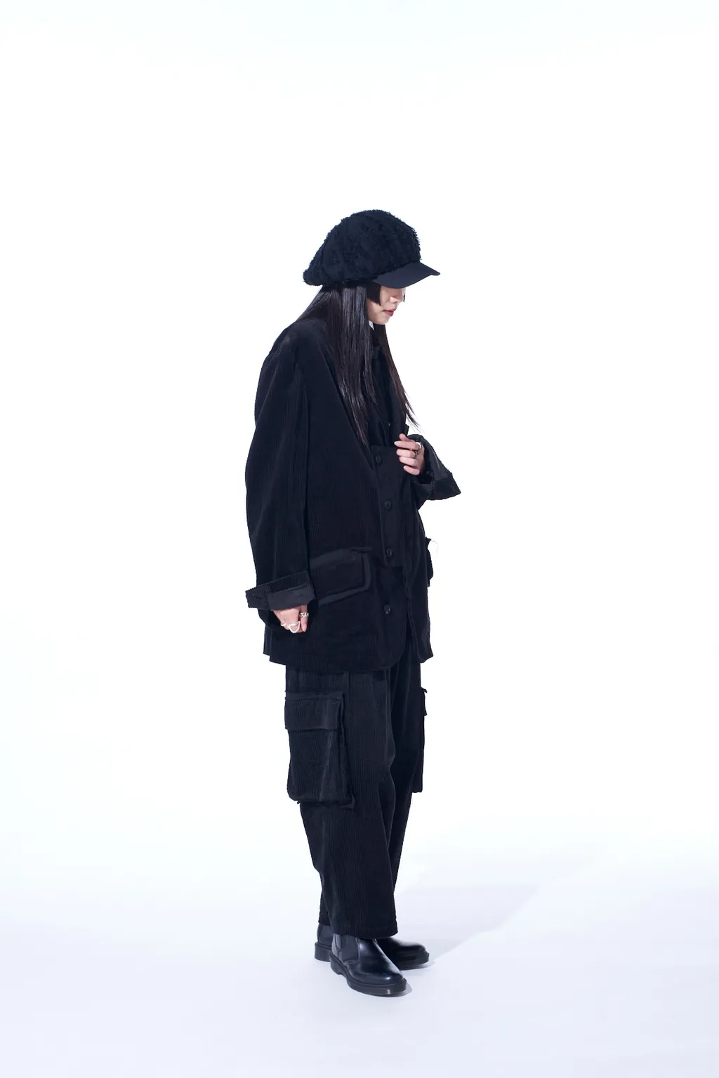 6W Soccer Corduroy Oversize Notched Lapel Jacket