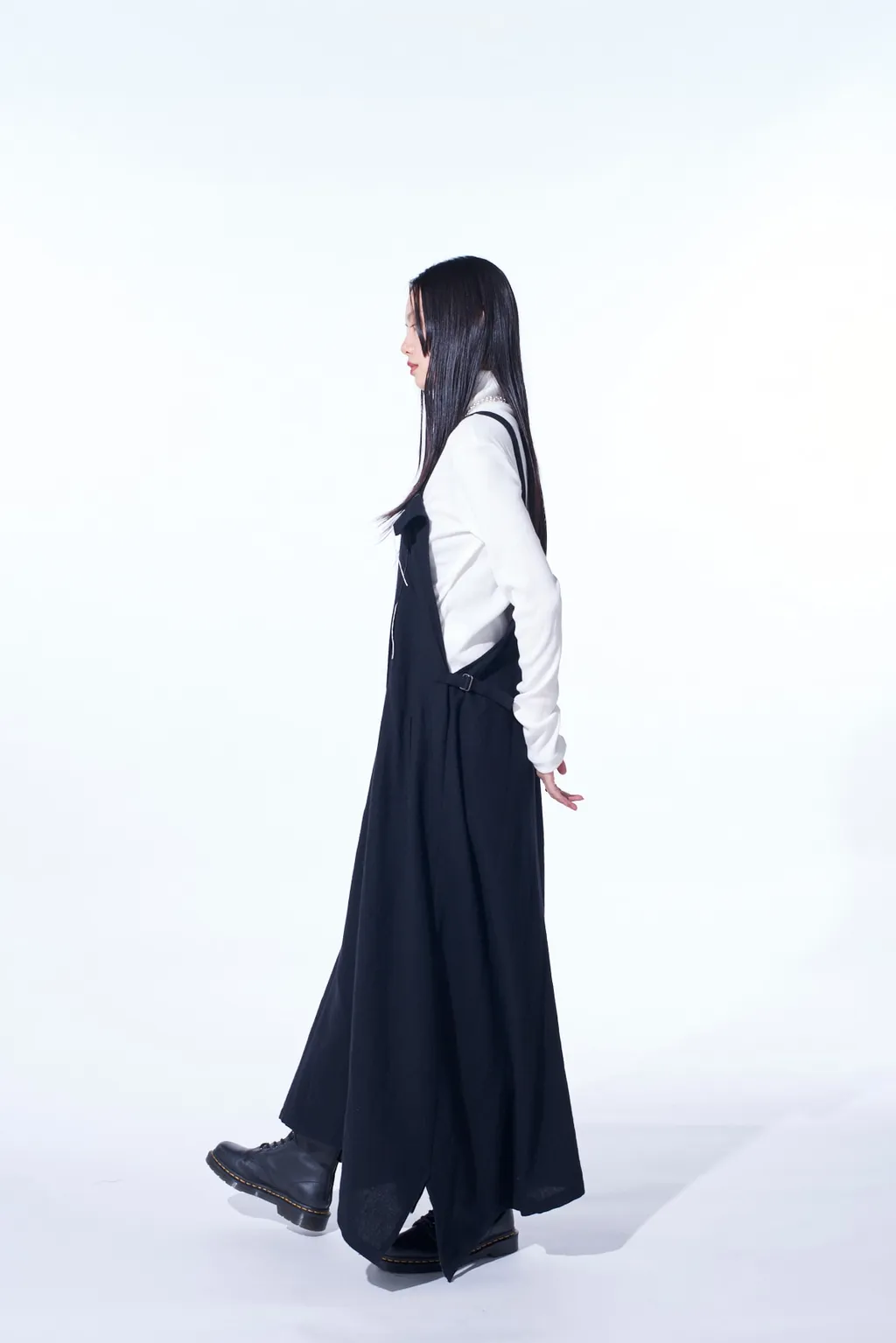 Wool Viyella Pleated Shoulder Strap Dress