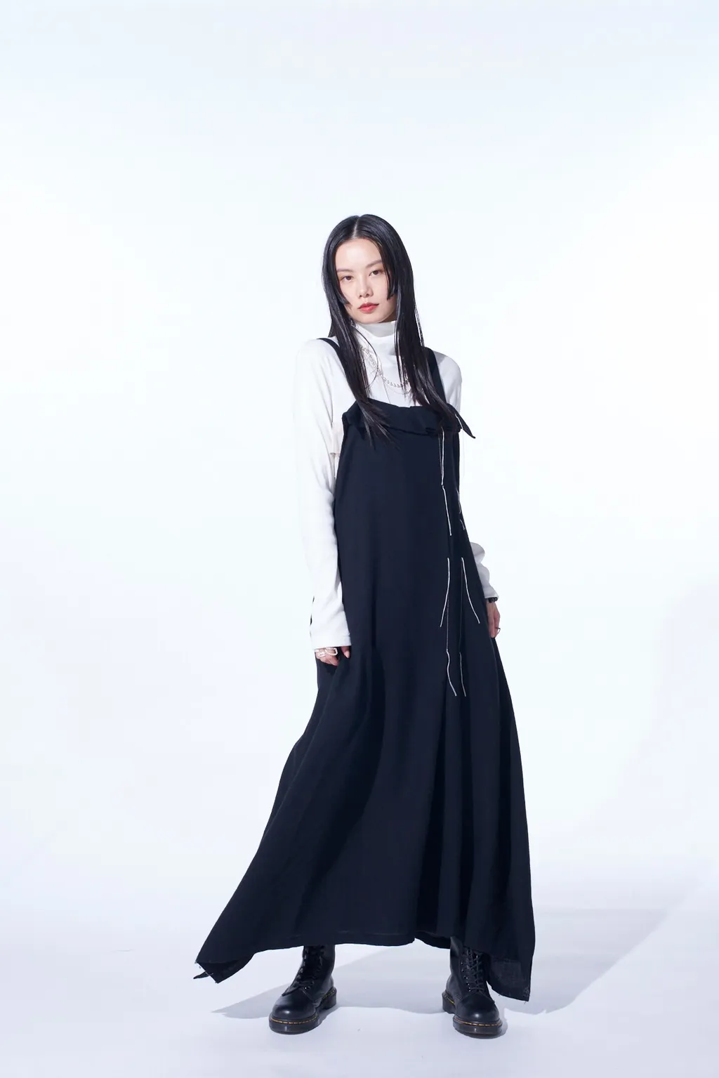 Wool Viyella Pleated Shoulder Strap Dress
