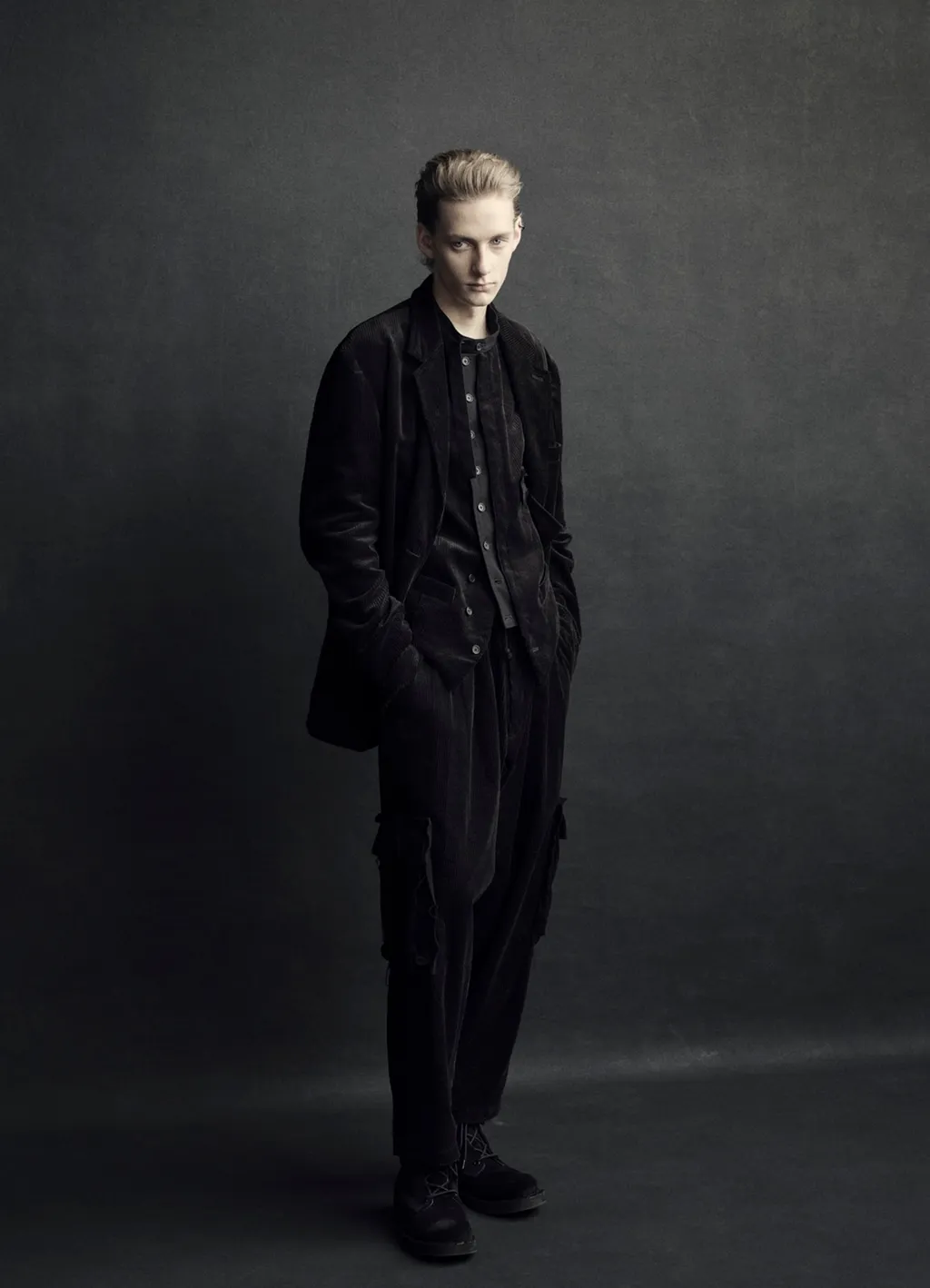 6W Soccer Corduroy Button-Slit Pants
