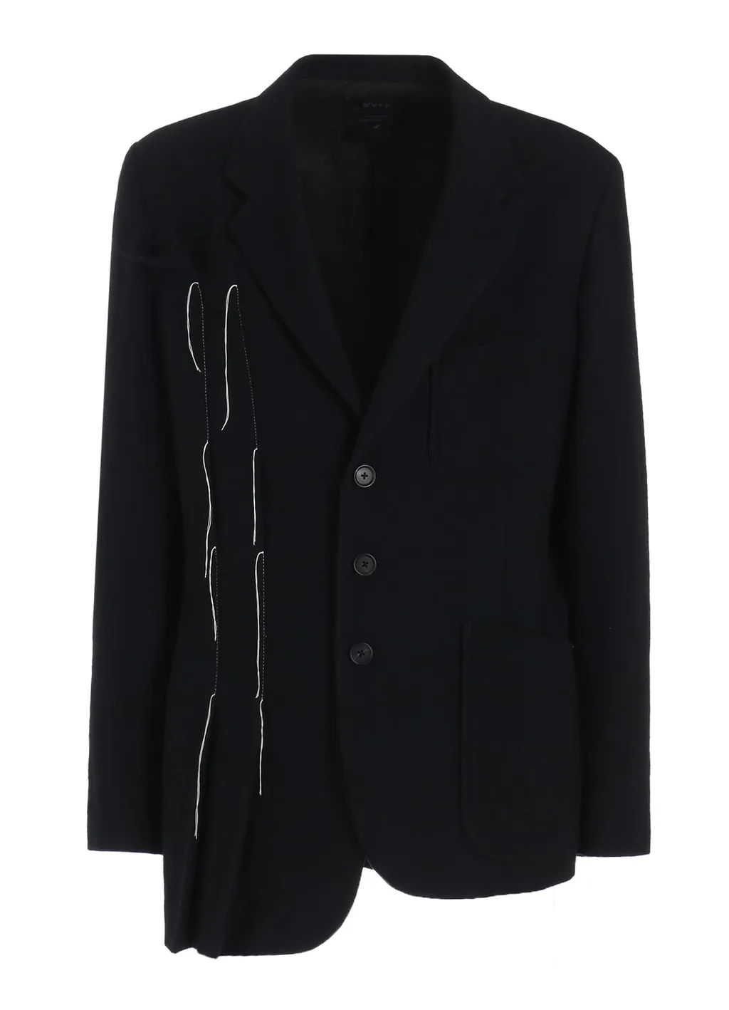 Wool Viyella Asymmetrical Pleated Jacket