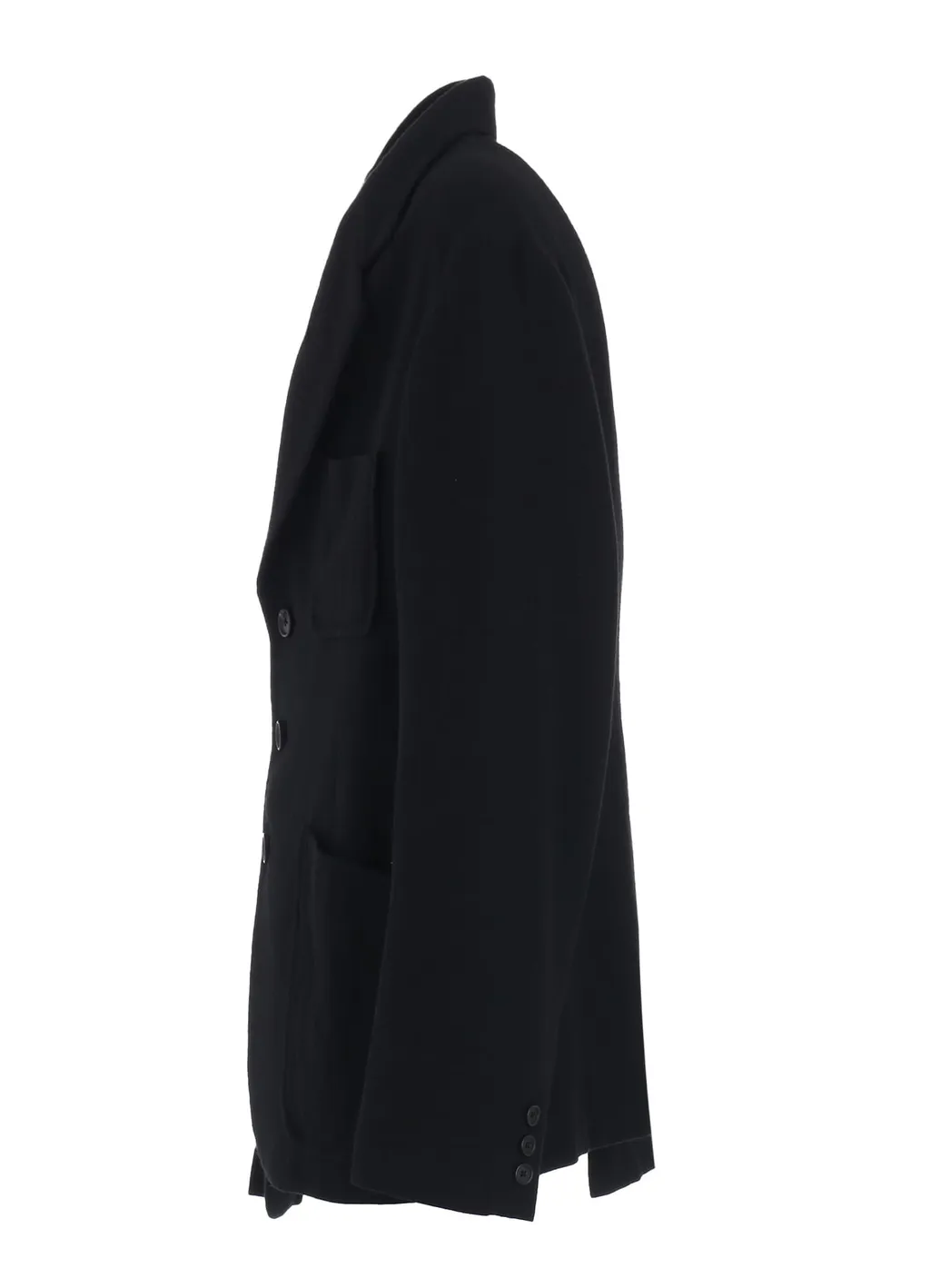Wool Viyella Asymmetrical Pleated Jacket