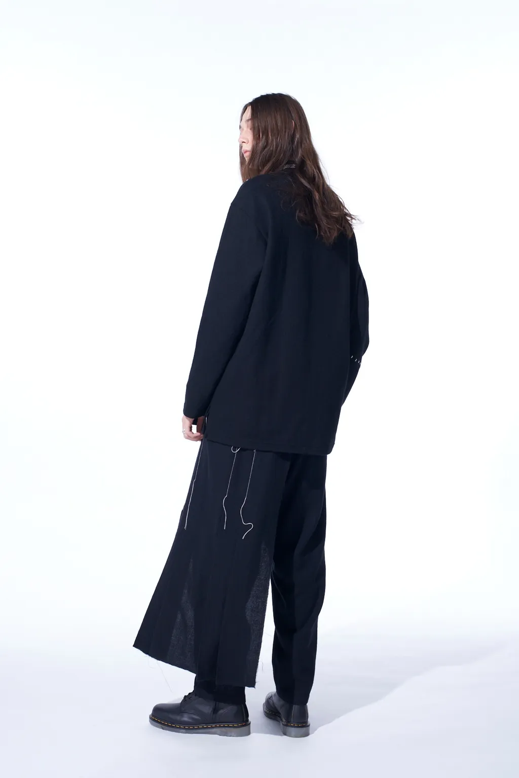 Wool Viyella Pleated Wrap Pants
