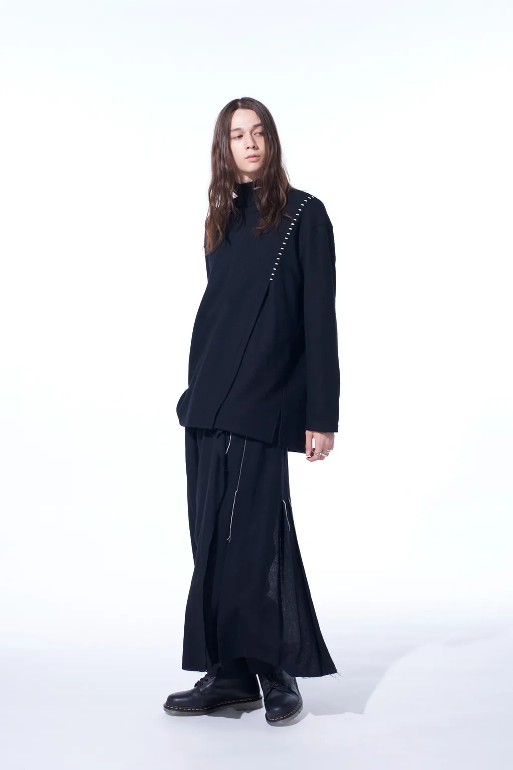 Wool Viyella Pleated Wrap Pants