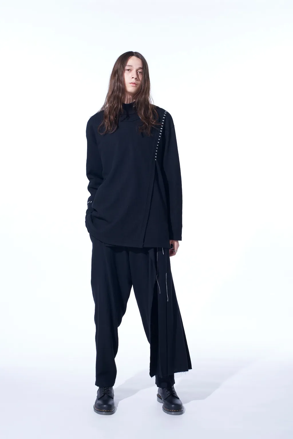 Wool Viyella Pleated Wrap Pants