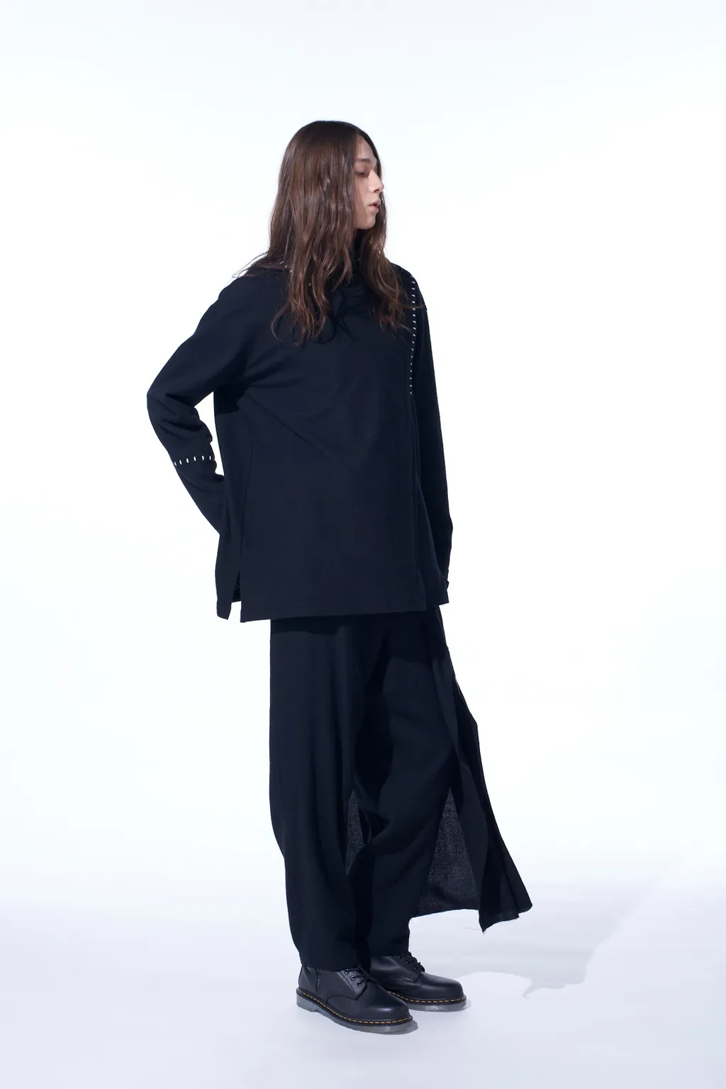 Wool Viyella Pleated Wrap Pants
