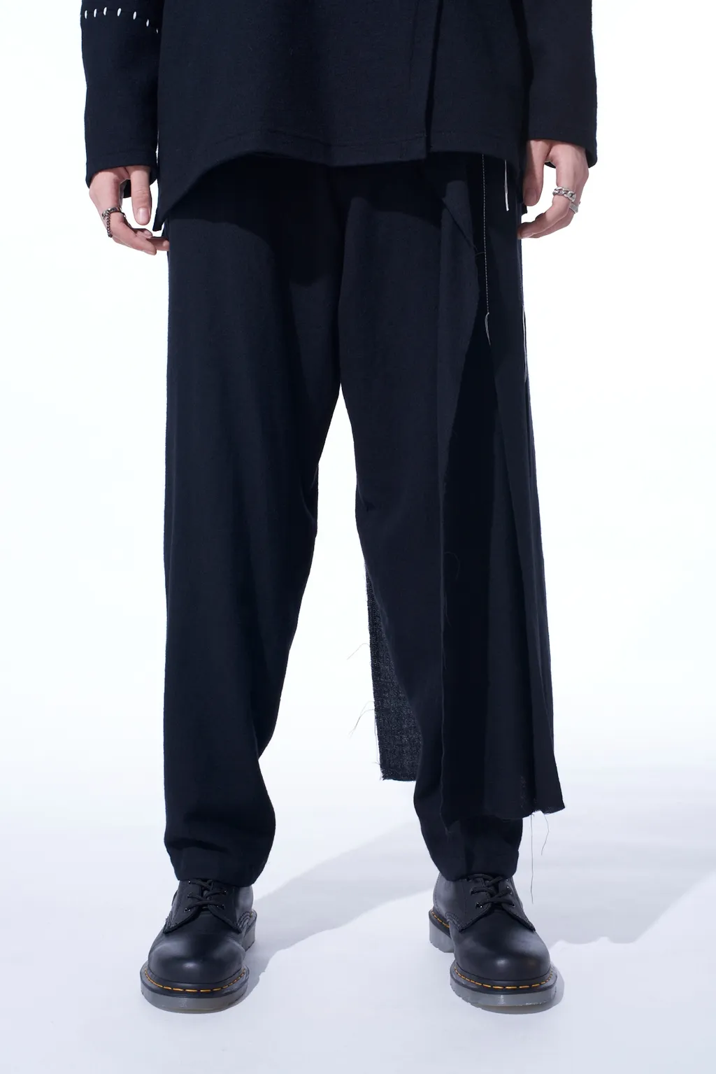 Wool Viyella Pleated Wrap Pants